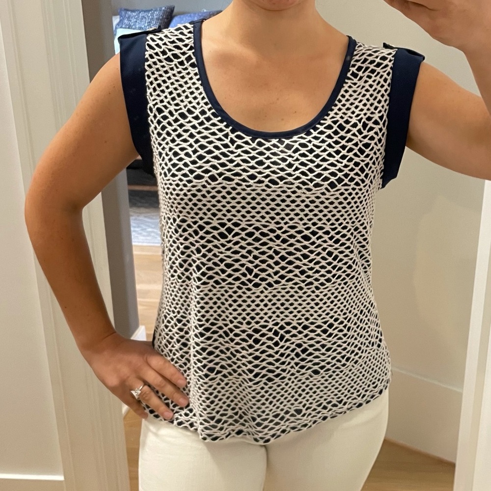 Navy and white tank top
